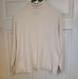 (1303) PB Basics Woman's Long Sleeve Turtleneck, Size: Small Color: White